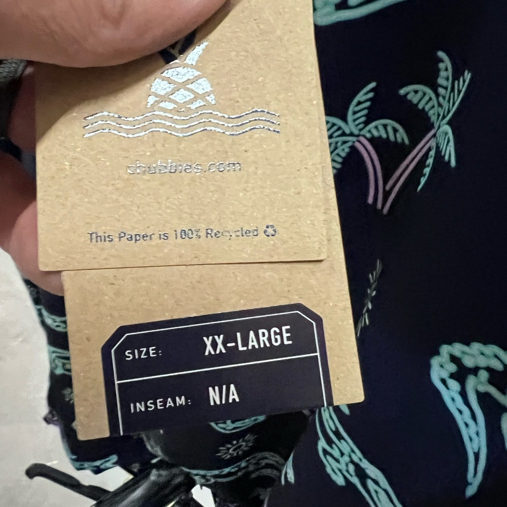 New With Tags $60 Men's Chubbies Sz XXL Navy Alligator Print Men's Shirt "Glades - Picture 4 of 4